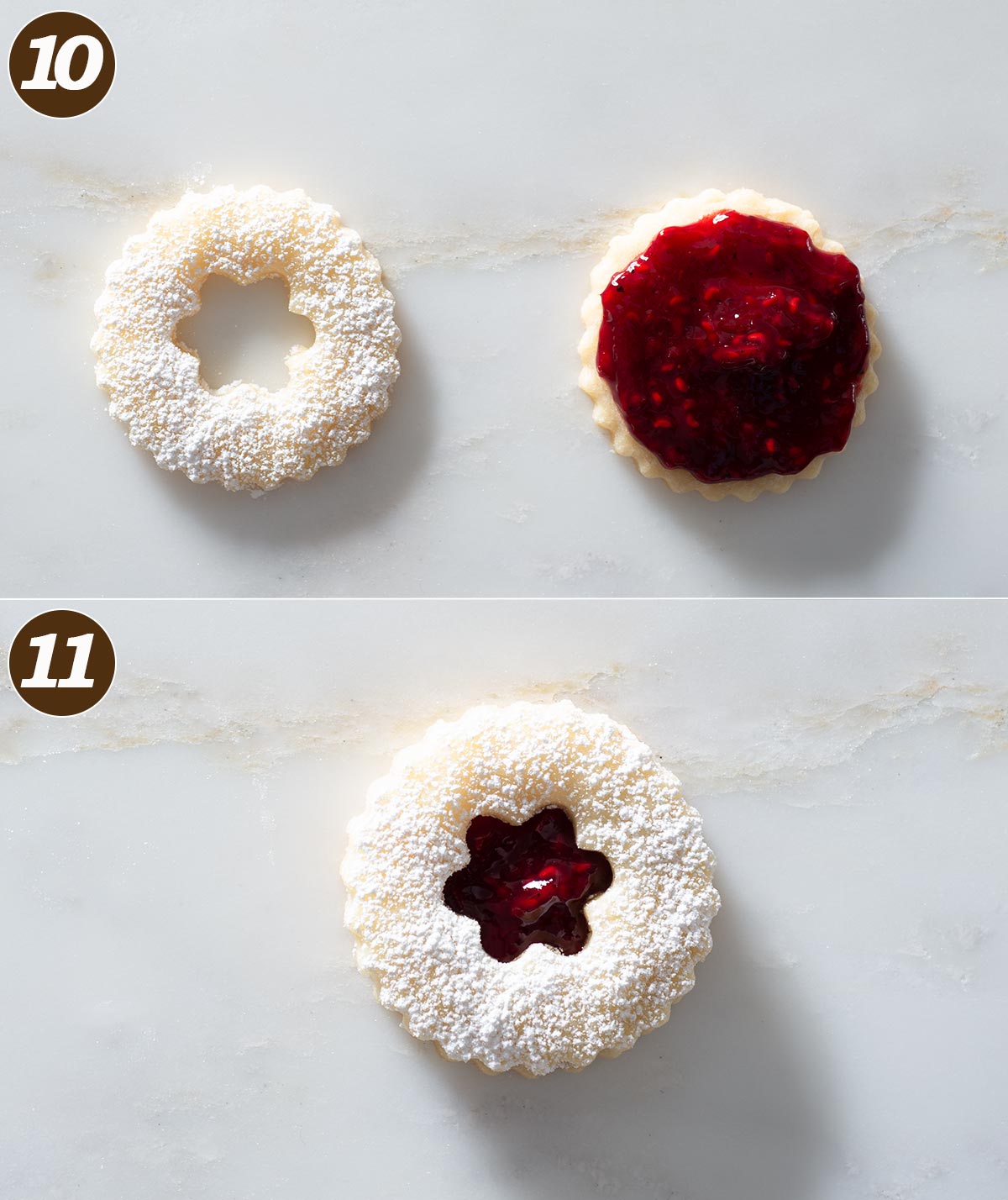 A Linzer cookie filled with raspberry jam.