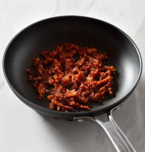 Chipotle sauce ingredients in a pan.