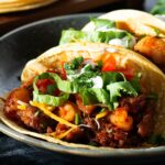 Shrimp and chorizo tacos.