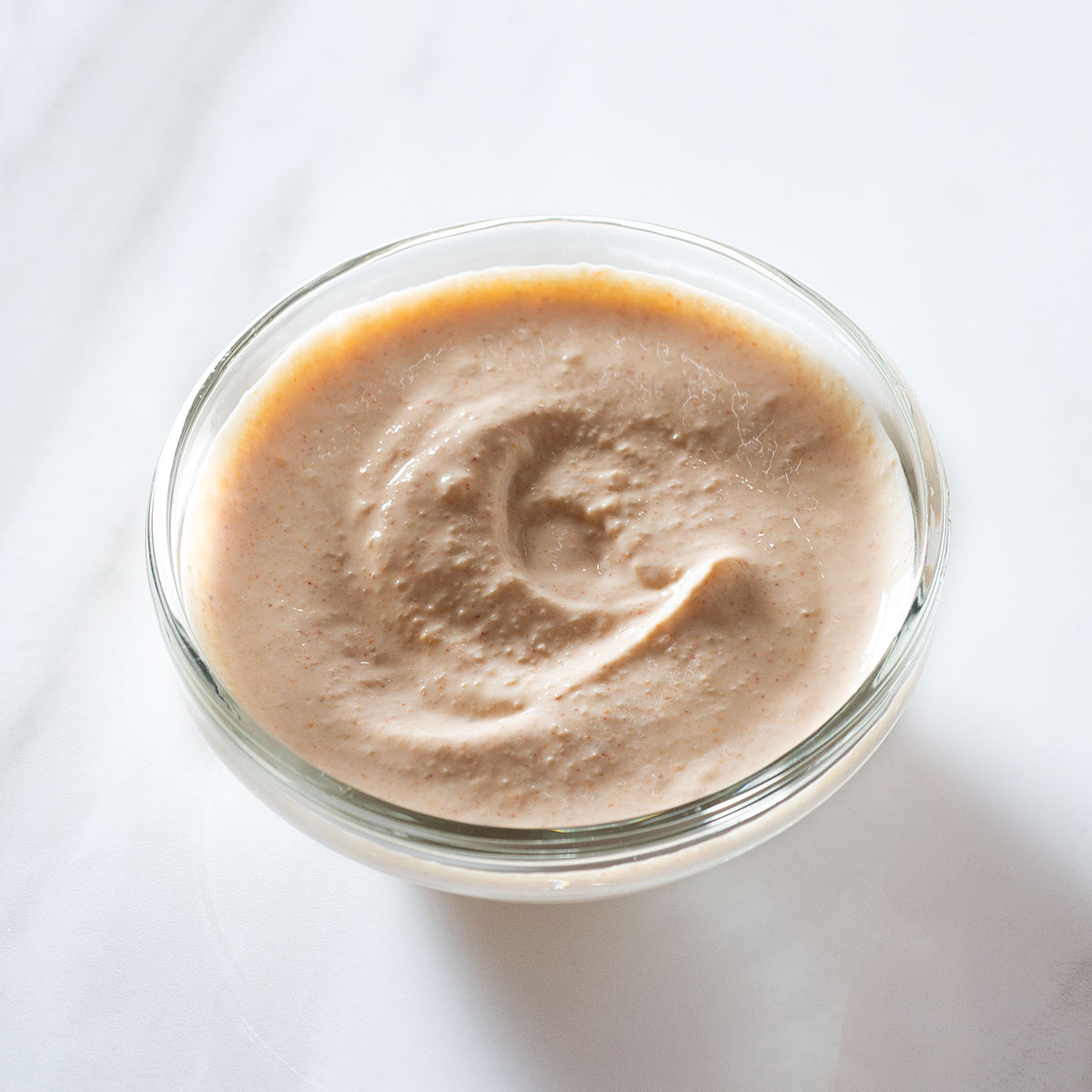 Sour cream dipping sauce in a bowl.