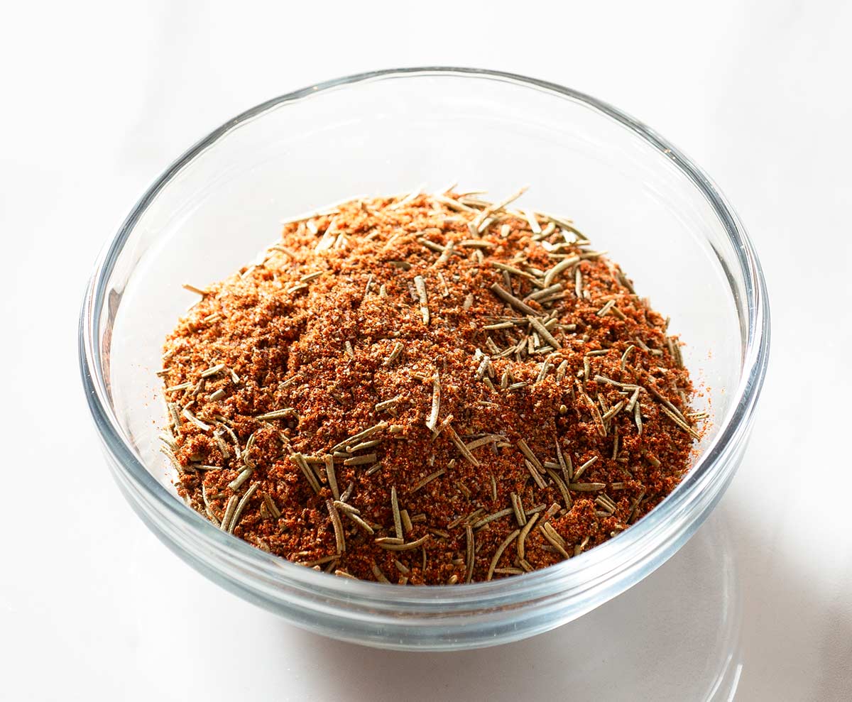 Turkey breast dry rub in a bowl.