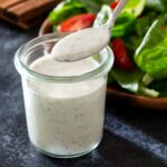 Creamy Parmesan dressing in a jar.