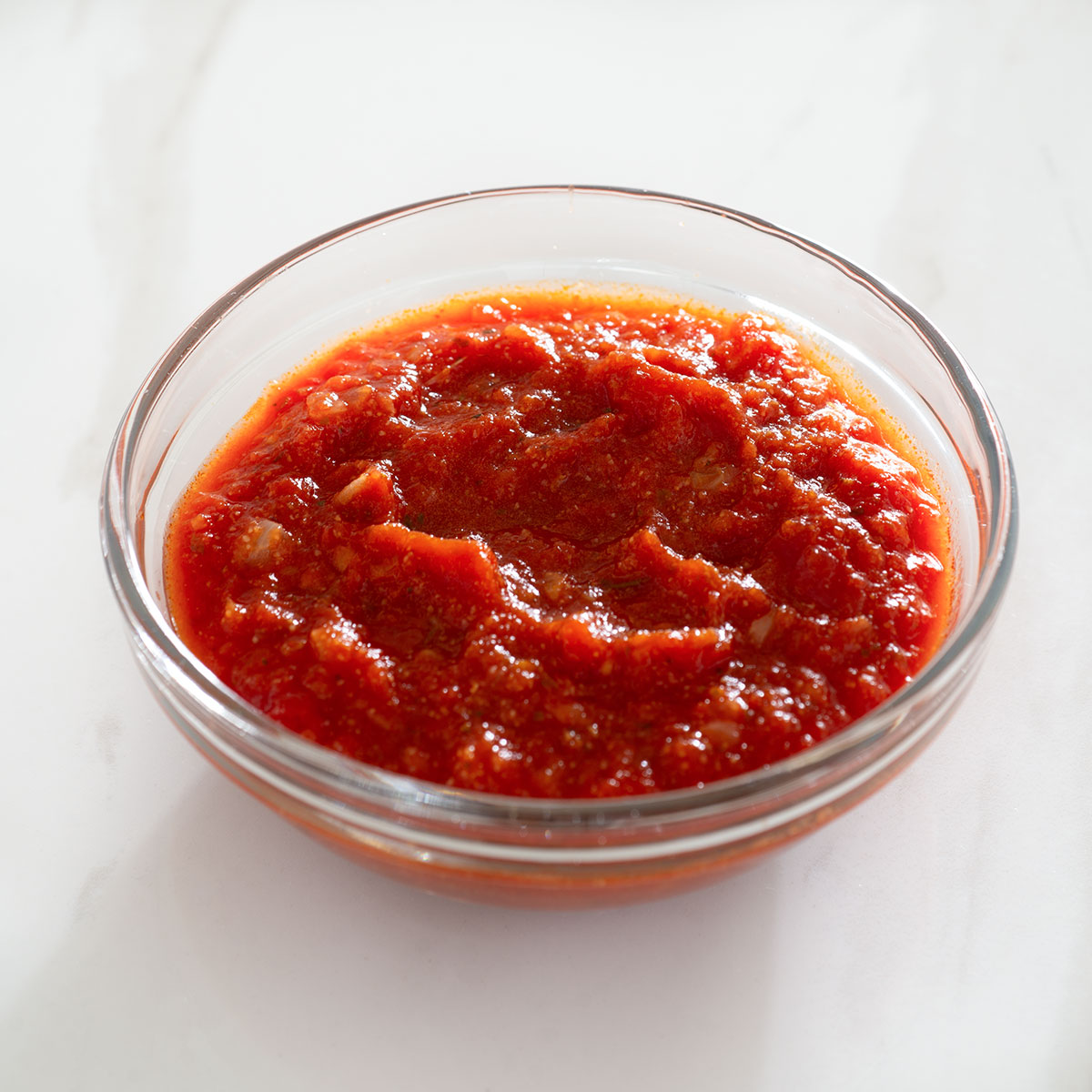 Tomato dipping sauce in a bowl.